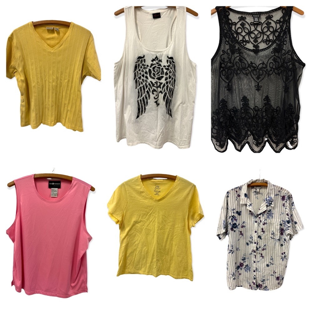 Women’s Blouse Top Shirt Reseller Lot of 6 Assorted Designers & Styles Size 1X